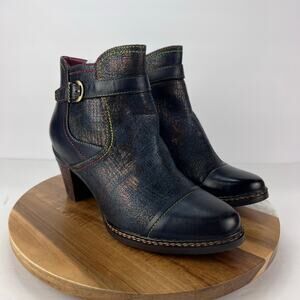 NEW L'Artiste By Spring Step 38 Captivate Women's Leather Block Heel Boots